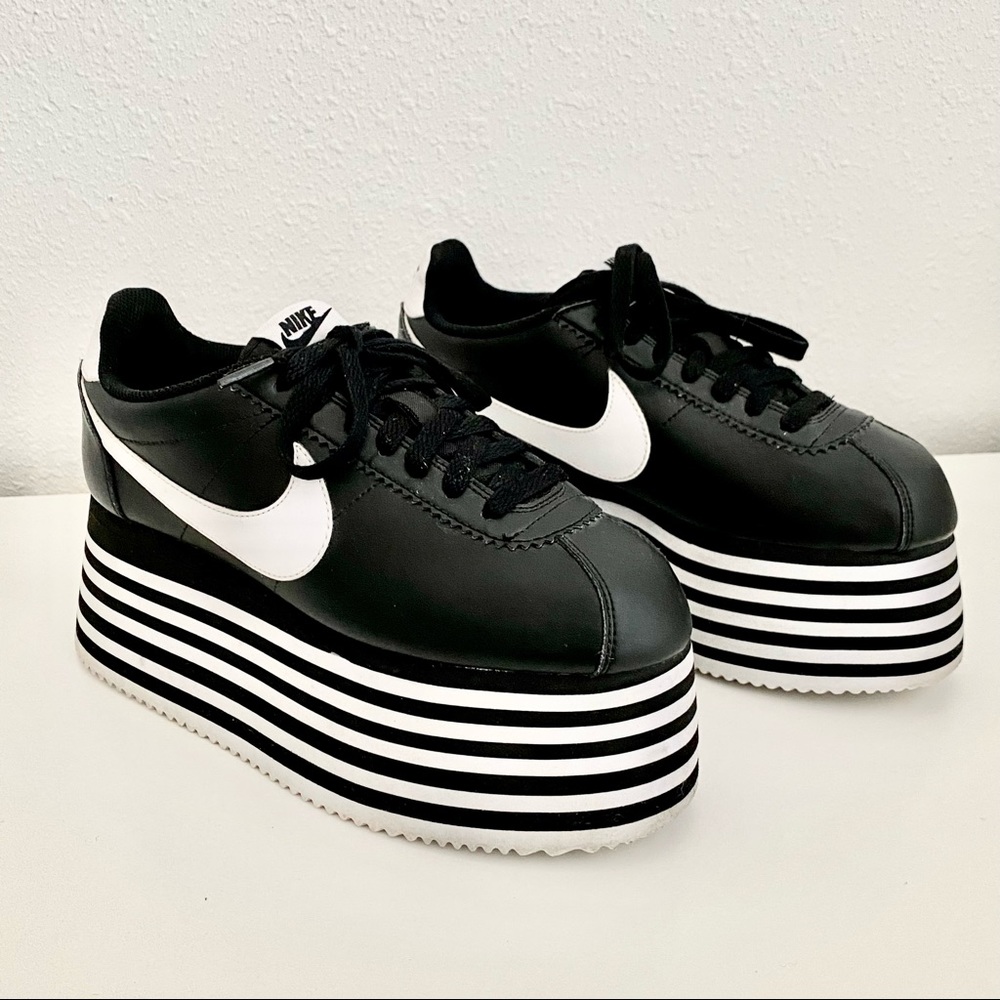 SOLD Comme des Garçons x Nike Platform Cortez Black 8 US, 39 EU - Picture 9 of 11